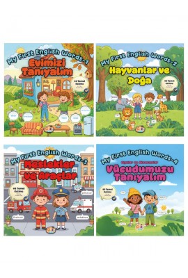 Çocuklar İçin Temel İngilizce Öğrenme 4 kitaplık set