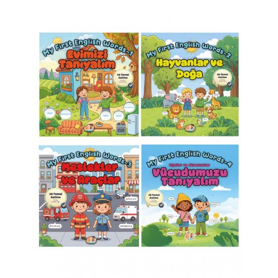 Çocuklar İçin Temel İngilizce Öğrenme 4 kitaplık set